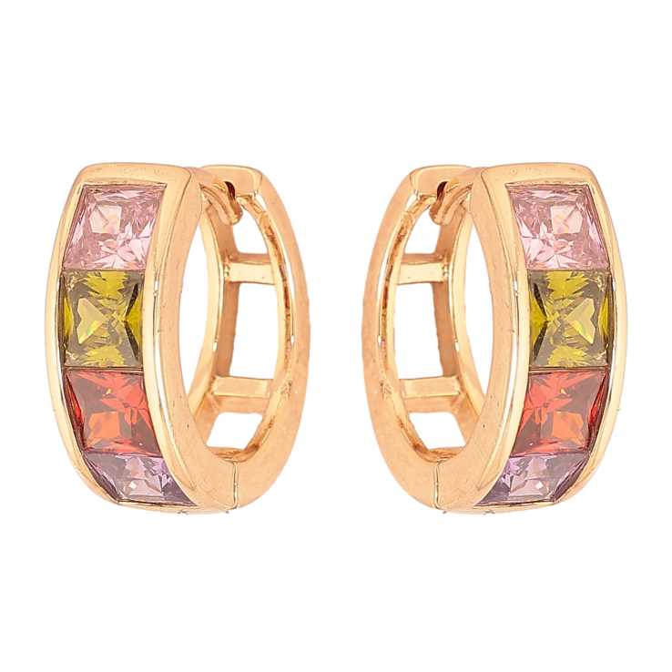 Сережки Xuping M&L колір 18K колечка "Дорожки кольорових кристалів" фото №19