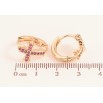 Сережки Xuping M&L колір 18K колечка "Хрестики з малиновими кристалами" фото №2