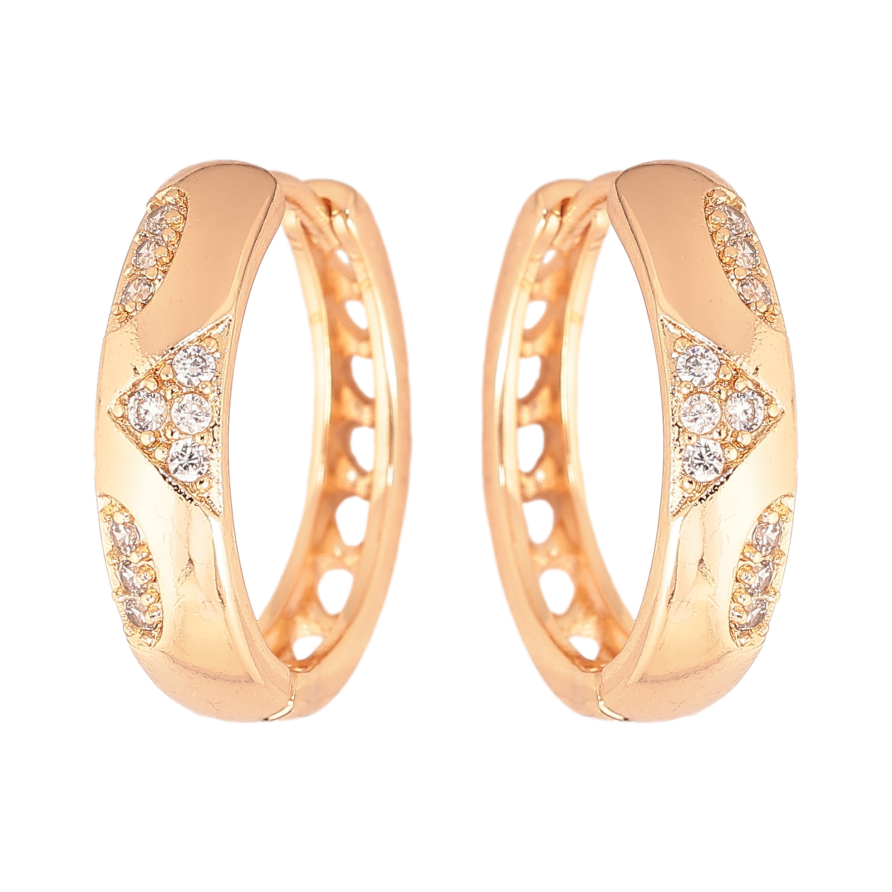 Серьги Xuping M&L цвет 18K колечки "Узор с кристаллами" фото №1