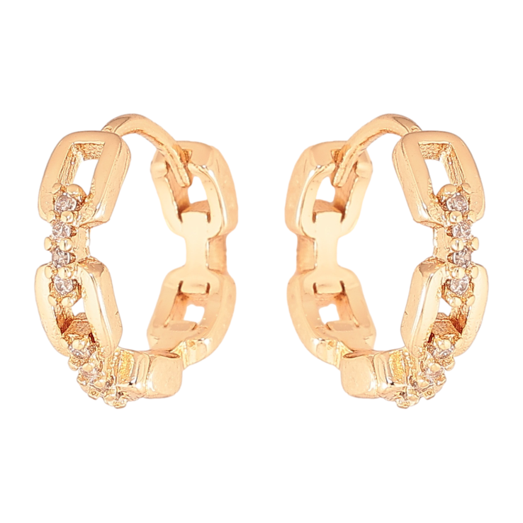 Сережки Xuping M&L колір 18K колечка "Візерунок з кристалами" фото №15