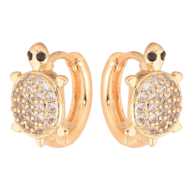 Серьги Xuping M&L цвет 18K колечки "Черепахи с кристаллами" фото №1