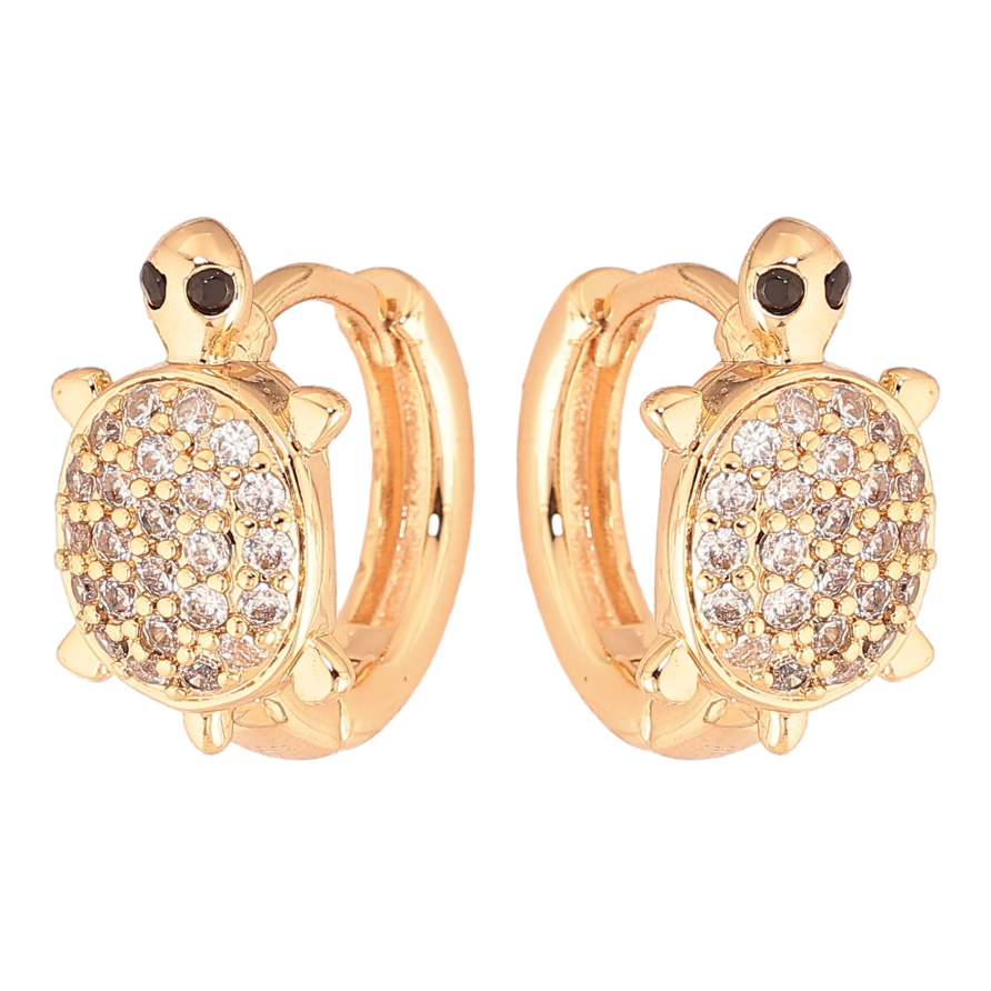 Сережки Xuping M&L колір 18K колечка "Черепахи з кристалами" фото №1