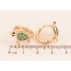 Сережки Xuping M&L колір 18K колечка "Черепашки з зеленими кристалами" фото №2