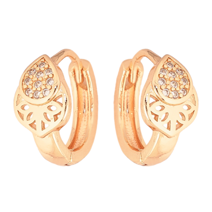 Серьги Xuping M&L цвет 18K колечки "Узор с кристаллами" фото №12