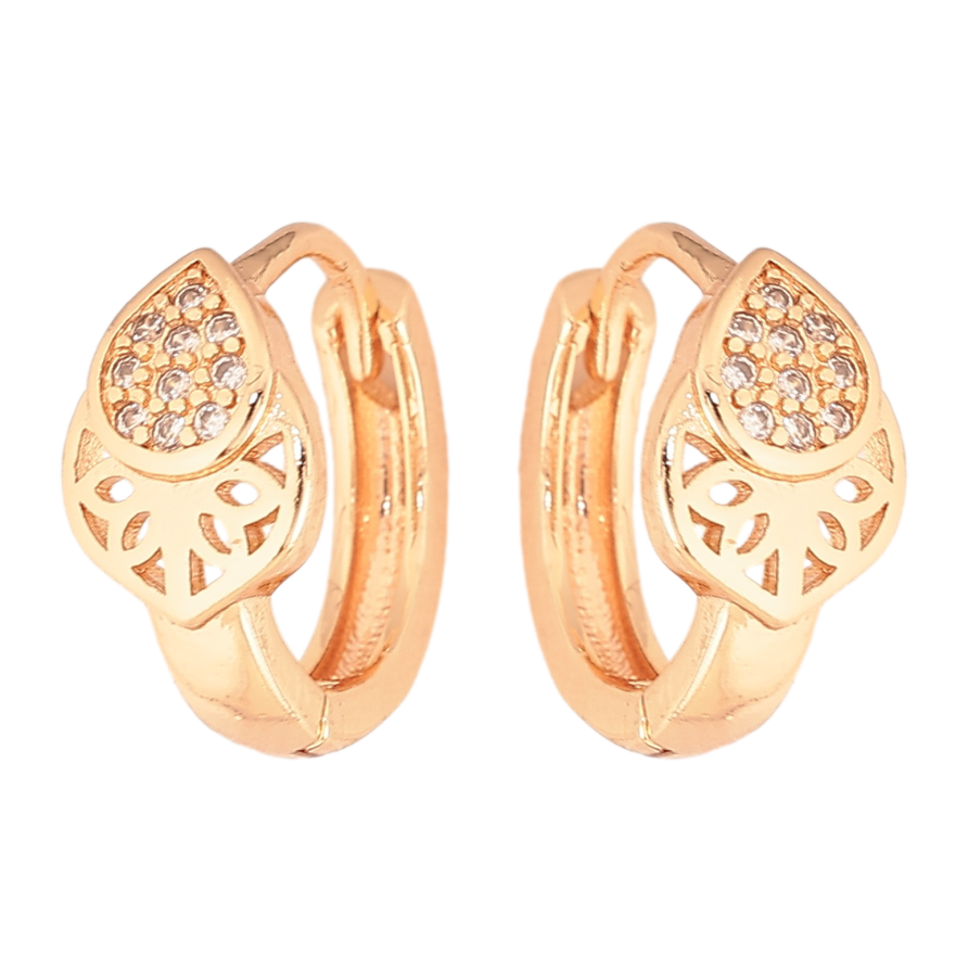 Серьги Xuping M&L цвет 18K колечки "Узор с кристаллами" фото №1