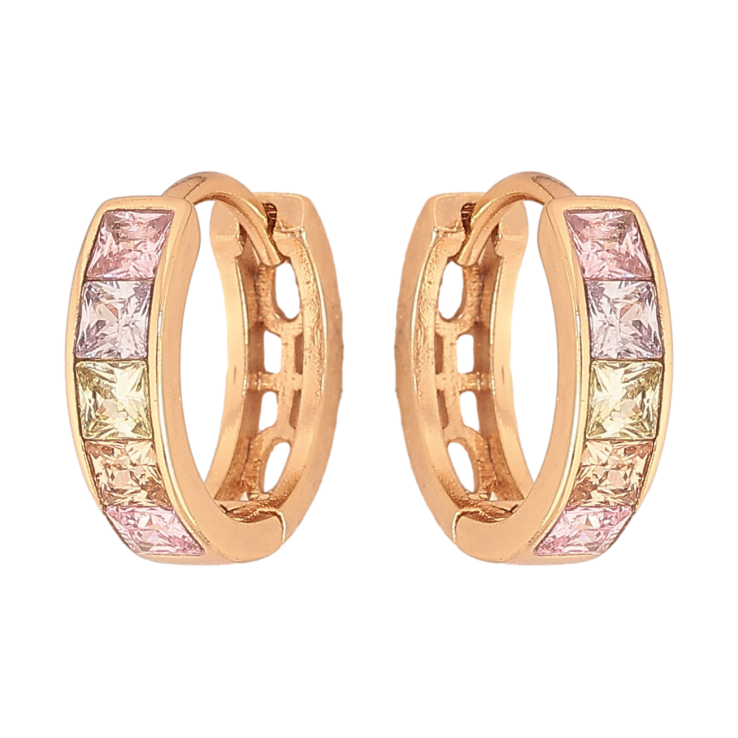 Сережки Xuping M&L колір 18K колечка "Доріжки кольорових кристалів" фото №15