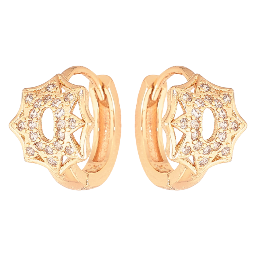 Сережки Xuping M&L колір 18K колечка "Візерунок з кристалами" фото №1