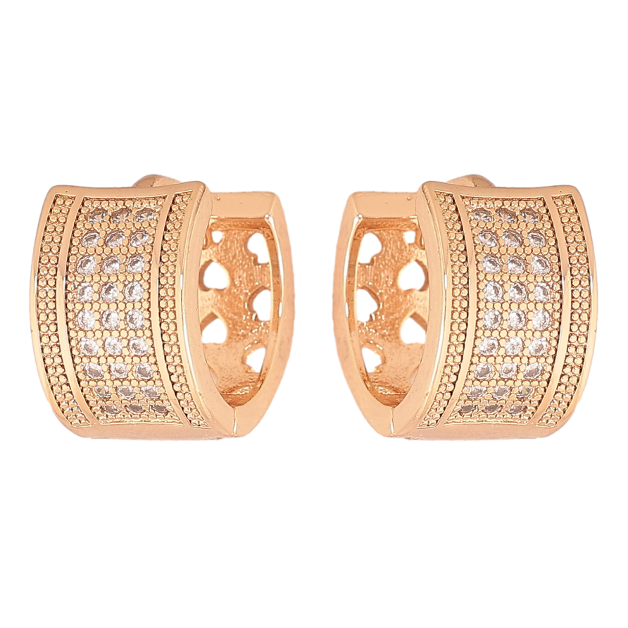 Серьги Xuping M&L цвет 18K колечки "Инкрустация кристаллами" фото №1