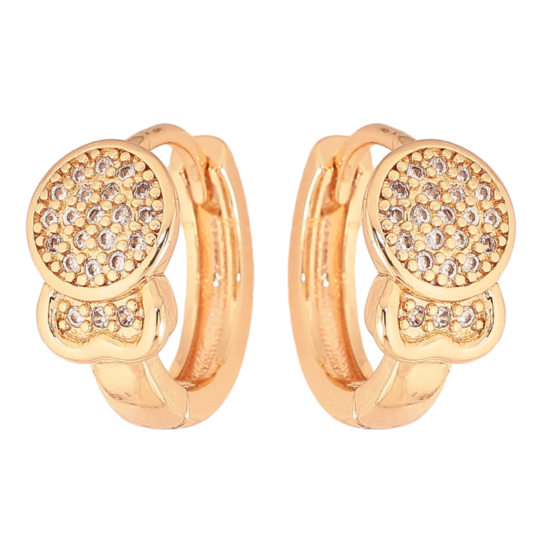 Серьги Xuping M&L цвет 18K колечки "Узор с кристаллами" фото №3