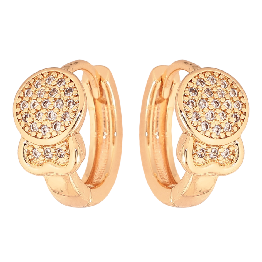 Сережки Xuping M&L колір 18K колечка "Візерунок з кристалами" фото №1