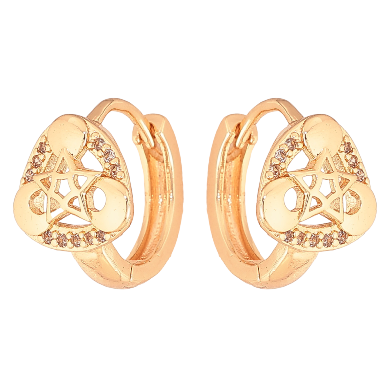 Серьги Xuping M&L цвет 18K колечки "Узор с кристаллами" фото №1