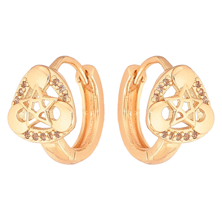 Сережки Xuping M&L колір 18K колечка "Візерунок з кристалами" фото №1