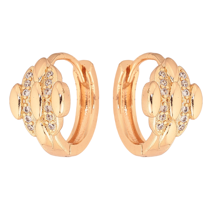 Сережки Xuping M&L колір 18K колечка "Візерунок з кристалами" фото №17