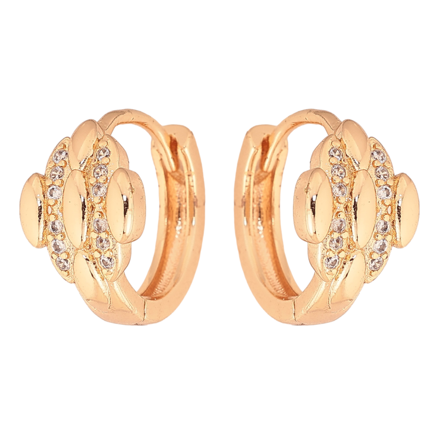 Сережки Xuping M&L колір 18K колечка "Візерунок з кристалами" фото №1