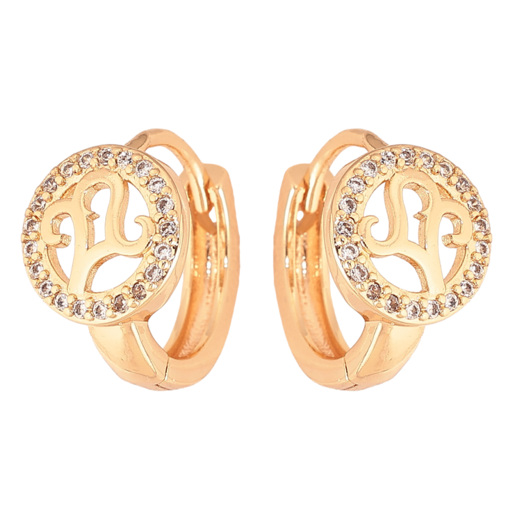 Сережки Xuping M&L колір 18K колечка "Візерунок з кристалами" фото №12