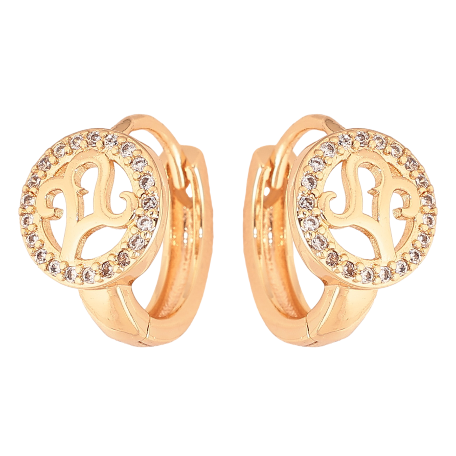 Сережки Xuping M&L колір 18K колечка "Візерунок з кристалами" фото №1