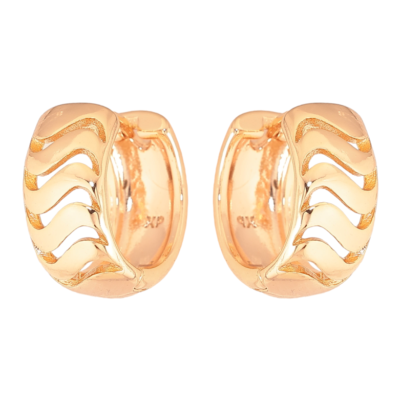 Сережки Xuping M&L колір 18K колечка "Декоративний візерунок" фото №6