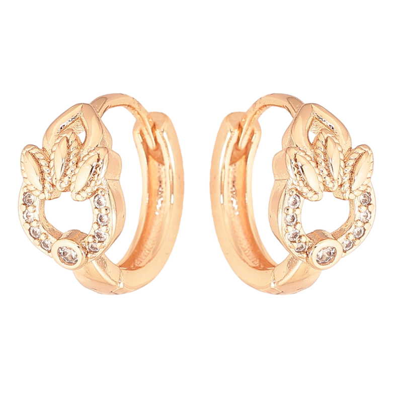 Серьги Xuping M&L цвет 18K колечки "Узор с кристаллами" фото №1
