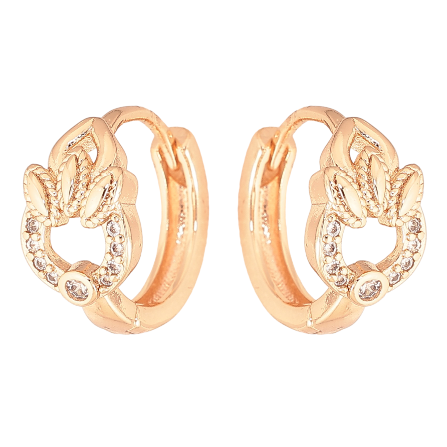 Серьги Xuping M&L цвет 18K колечки "Узор с кристаллами" фото №1