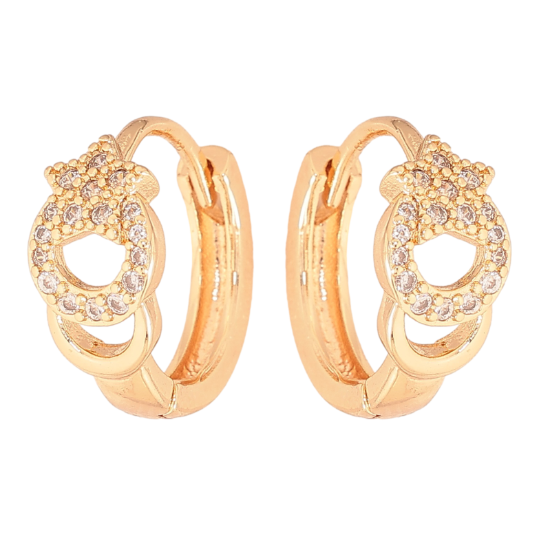 Серьги Xuping M&L цвет 18K колечки "Узор с кристаллами" фото №1