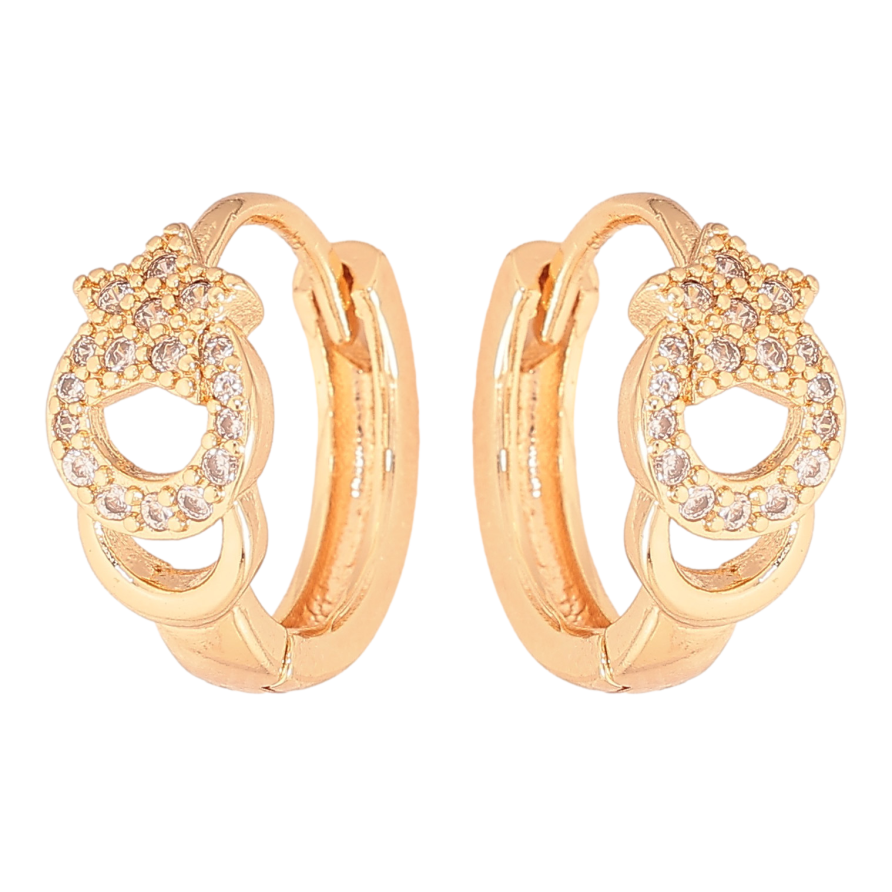 Серьги Xuping M&L цвет 18K колечки "Узор с кристаллами" фото №1