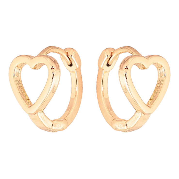 Сережки Xuping M&L колір 18K колечка "Сердечка" фото №3 Сережки Xuping M&L колір 18K колечка "Сердечка" фото №3