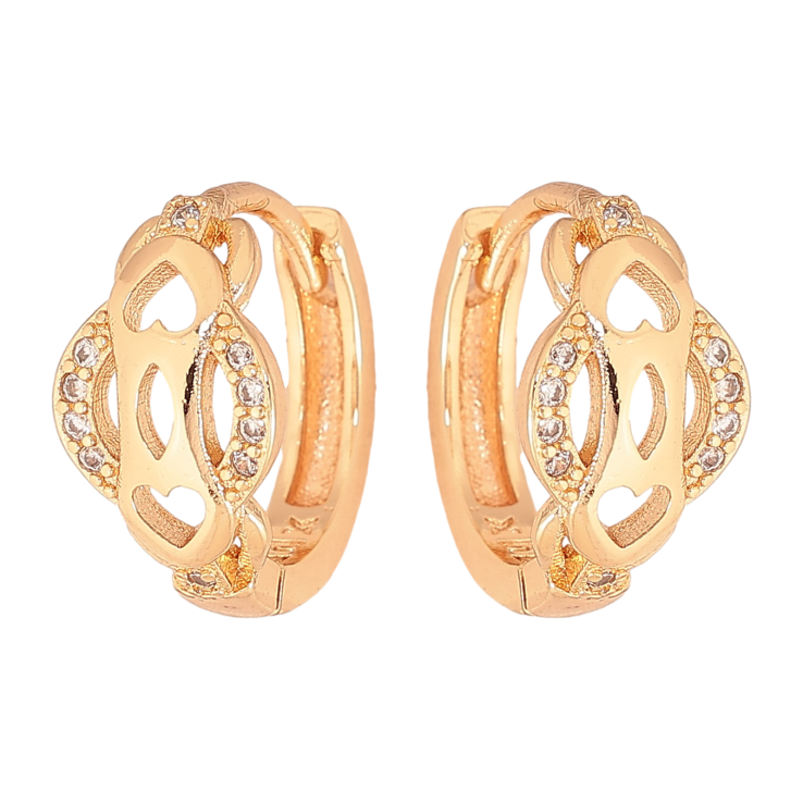 Сережки Xuping M&L колір 18K колечка "Візерунок з кристалами" фото №24 Сережки Xuping M&L колір 18K колечка "Візерунок з кристалами" фото №24