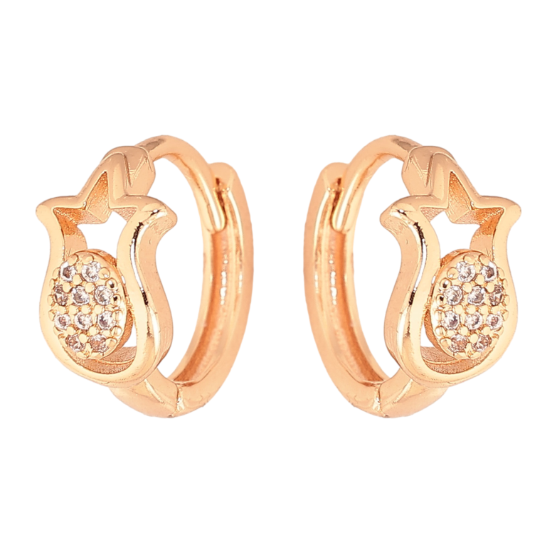 Серьги Xuping M&L цвет 18K колечки "Узор с кристаллами" фото №1 Серьги Xuping M&L цвет 18K колечки "Узор с кристаллами" фото №1