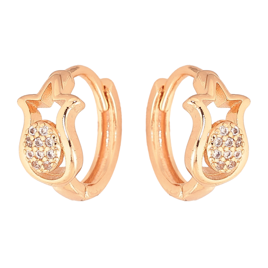 Серьги Xuping M&L цвет 18K колечки "Узор с кристаллами" фото №1 Серьги Xuping M&L цвет 18K колечки "Узор с кристаллами" фото №1