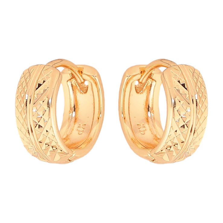 Сережки Xuping M&L колір 18K колечка "Декоративний візерунок насічками" фото №3