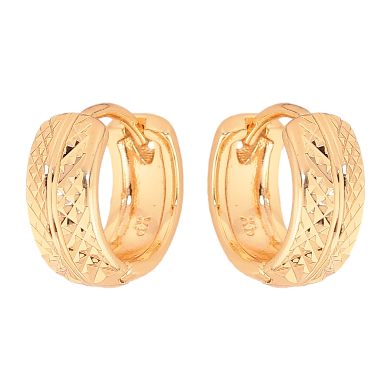 Сережки Xuping M&L колір 18K колечка "Декоративний візерунок насічками" фото №1 Сережки Xuping M&L колір 18K колечка "Декоративний візерунок насічками" фото №1
