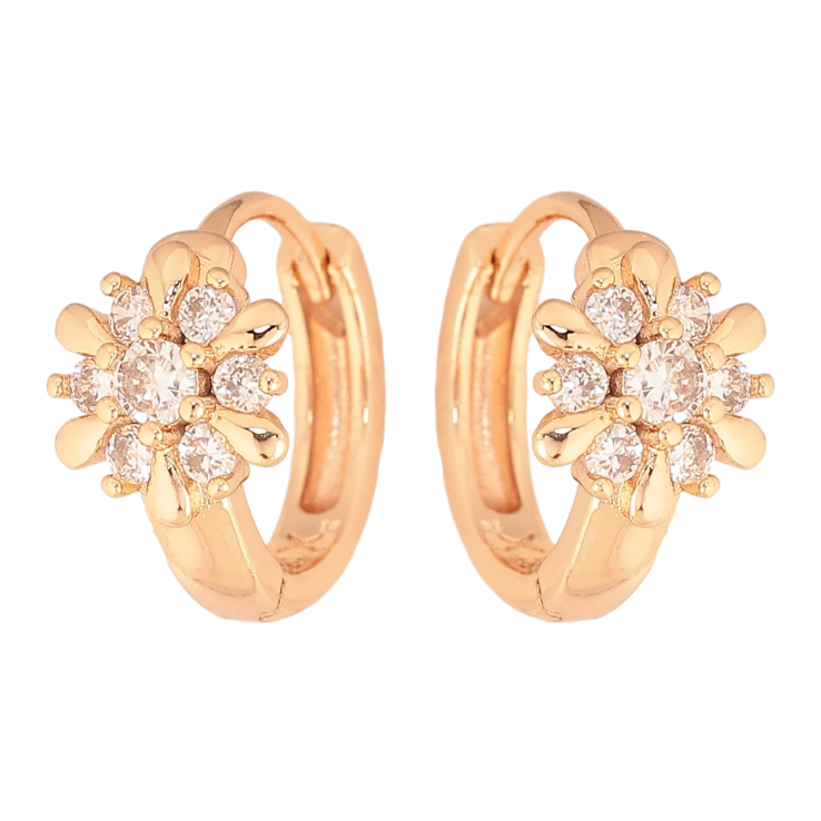 Серьги Xuping M&L цвет 18K колечки "Снежинки с кристаллами" фото №14