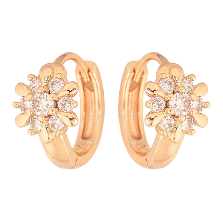 Сережки Xuping M&L колір 18K колечка "Сніжинки з кристалами" фото №4