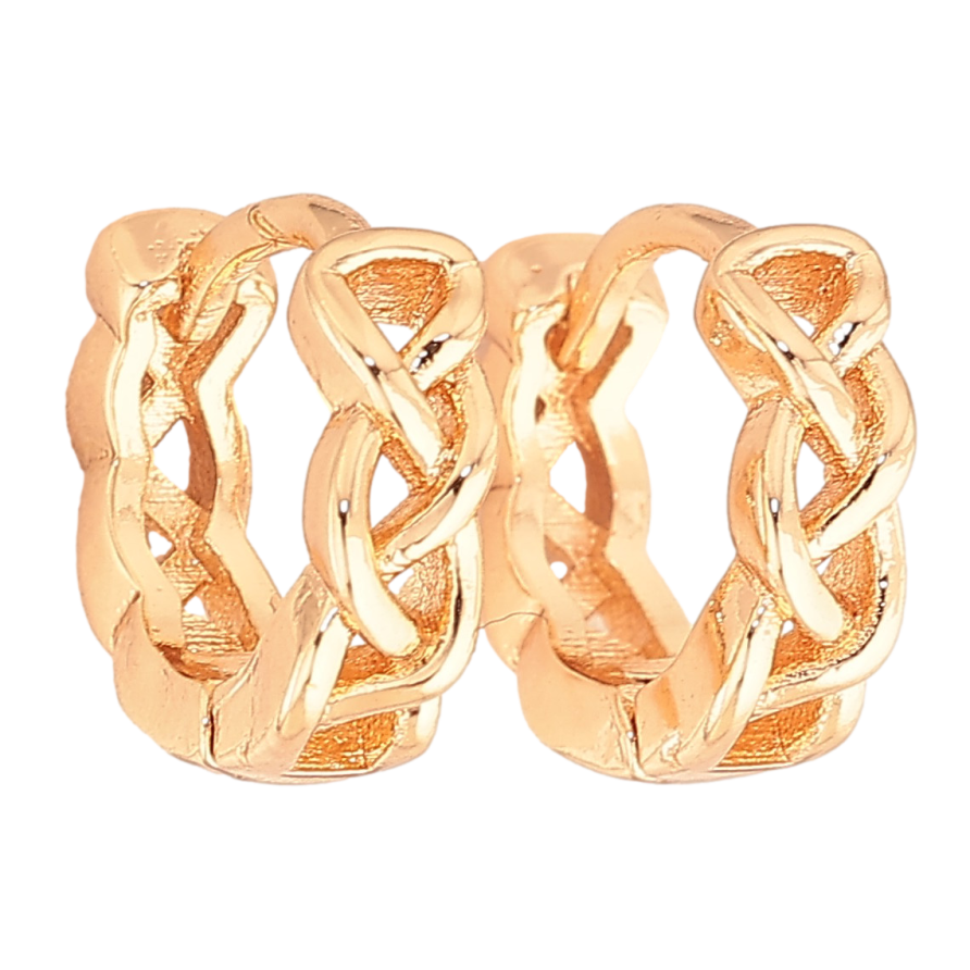 Сережки Xuping M&L колір 18K колечка "Декоративний візерунок" фото №1