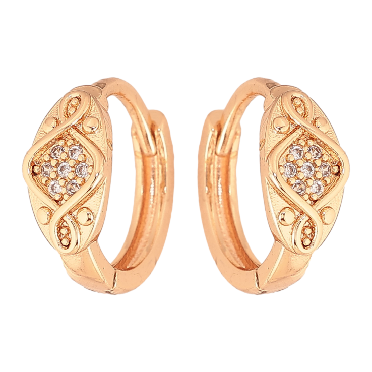 Серьги Xuping M&L цвет 18K колечки "Узор с кристаллами" фото №8