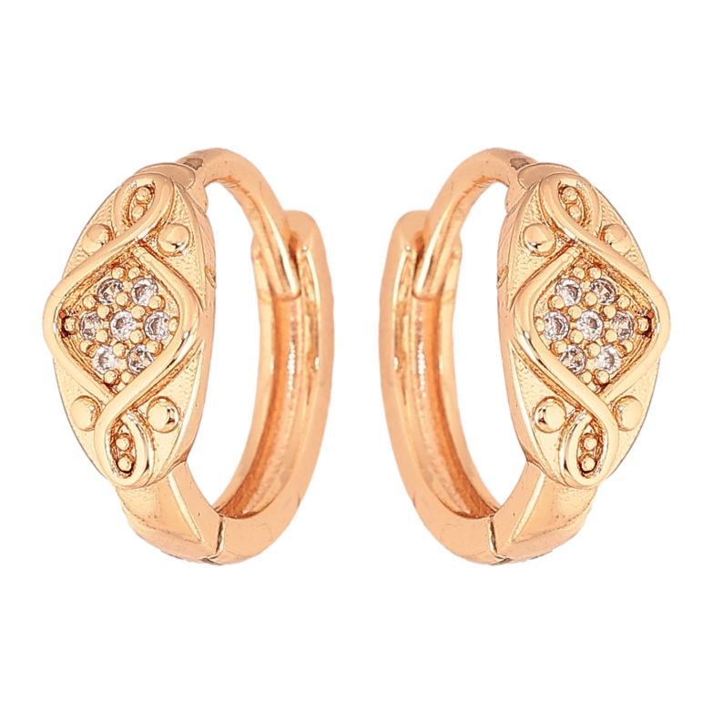 Серьги Xuping M&L цвет 18K колечки "Узор с кристаллами" фото №8