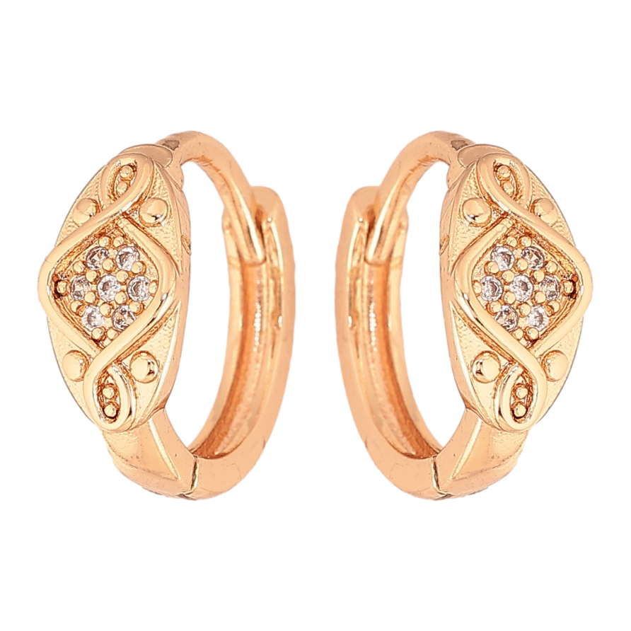 Серьги Xuping M&L цвет 18K колечки "Узор с кристаллами" фото №1