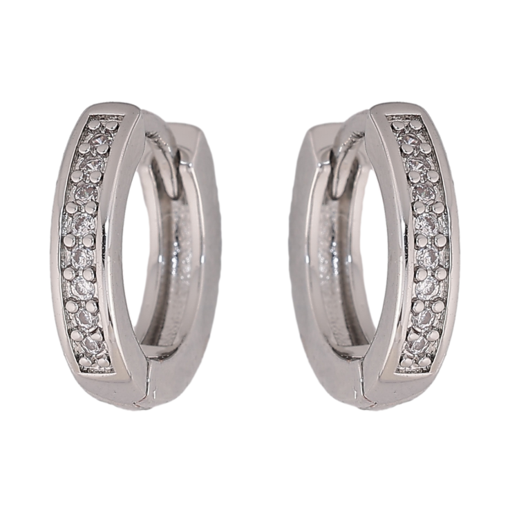 Серьги Xuping M&L цвет Родий колечки "Дорожки кристаллов" фото №20