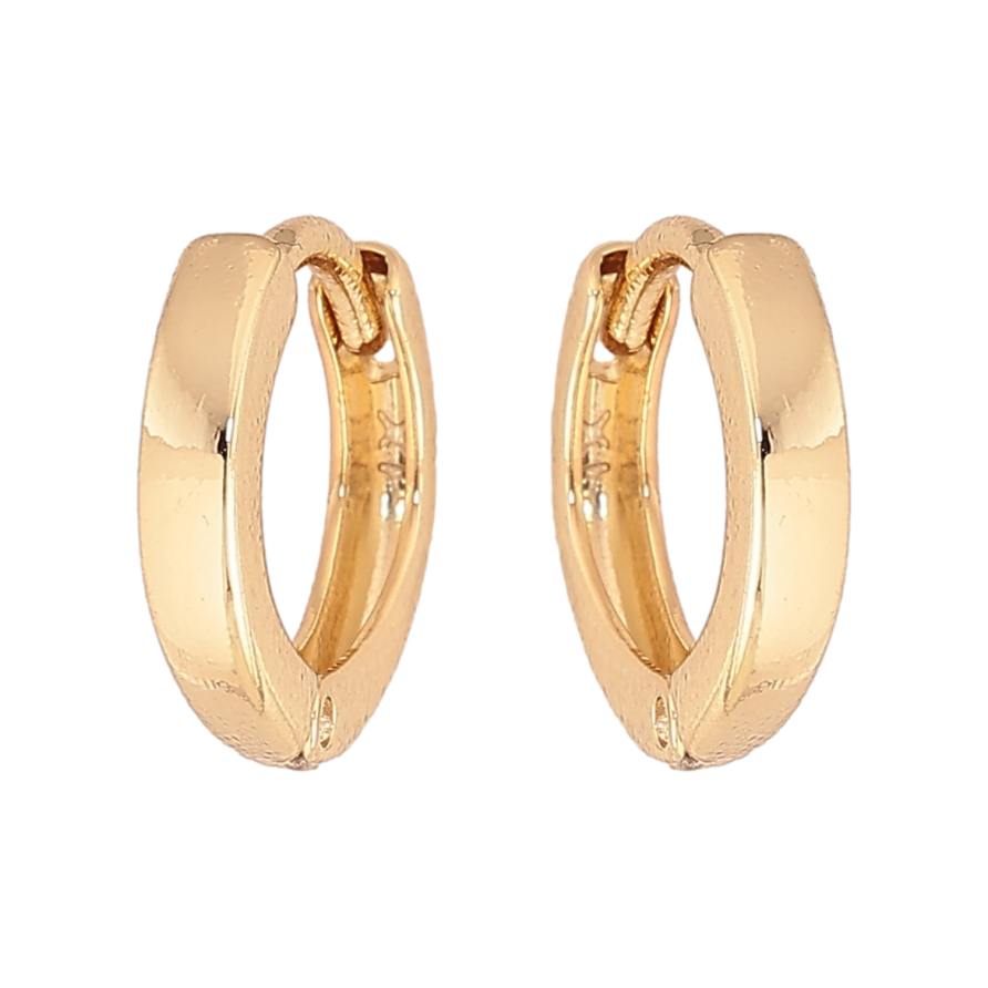 Сережки Xuping колір Позолота 14K колечка "Класика, шир. 2мм" ø 12мм фото №1