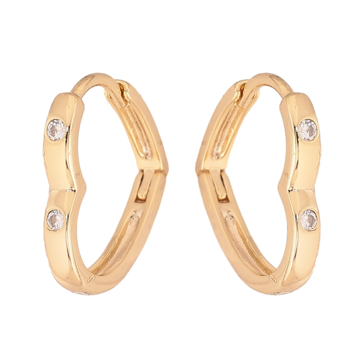 Сережки Xuping колір Позолота 14K колечка "Сердечки з кристалами" фото №14 Сережки Xuping колір Позолота 14K колечка "Сердечки з кристалами" фото №14