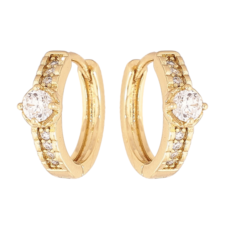 Сережки Xuping колір Позолота 14K колечка "Візерунок з кристалами" фото №13