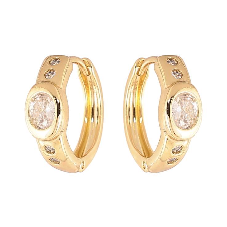 Сережки Xuping колір Позолота 14K колечка "Візерунок з кристалами" фото №16 Сережки Xuping колір Позолота 14K колечка "Візерунок з кристалами" фото №16