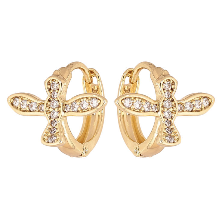 Сережки Xuping колір Позолота 14K колечка "Пташки" фото №10 Сережки Xuping колір Позолота 14K колечка "Пташки" фото №10