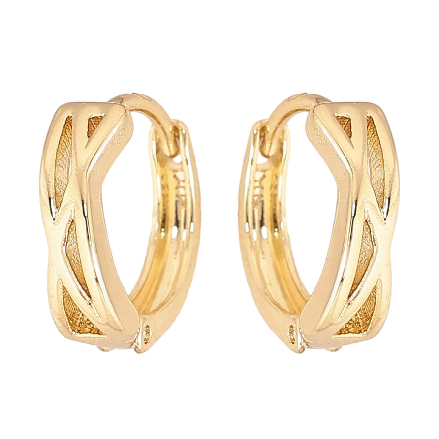 Сережки Xuping колір Позолота 14K колечка "Декоративний візерунок" фото №1