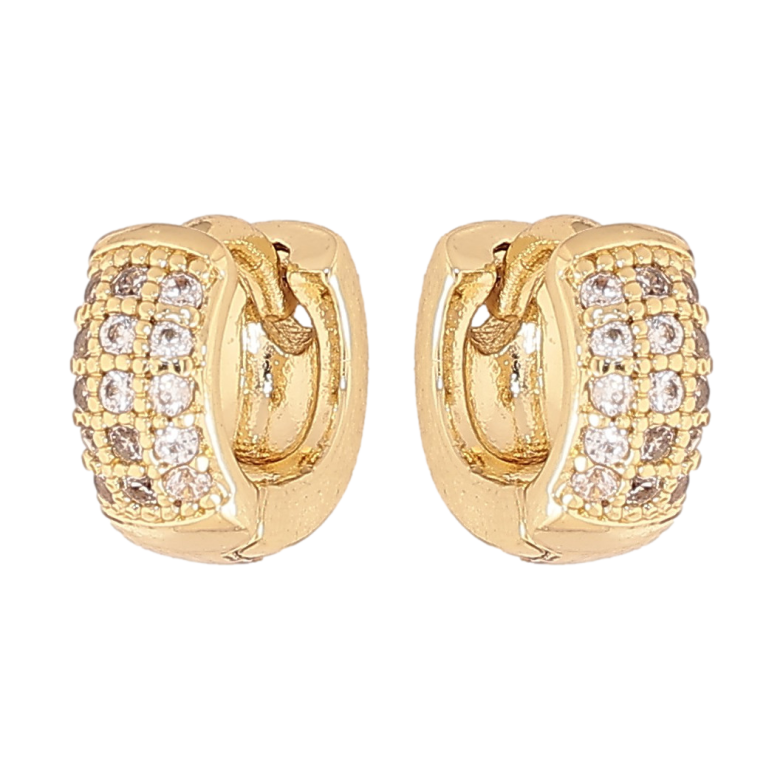 Сережки Xuping колір Позолота 14K колечка "Інкрустація кристалами" фото №11