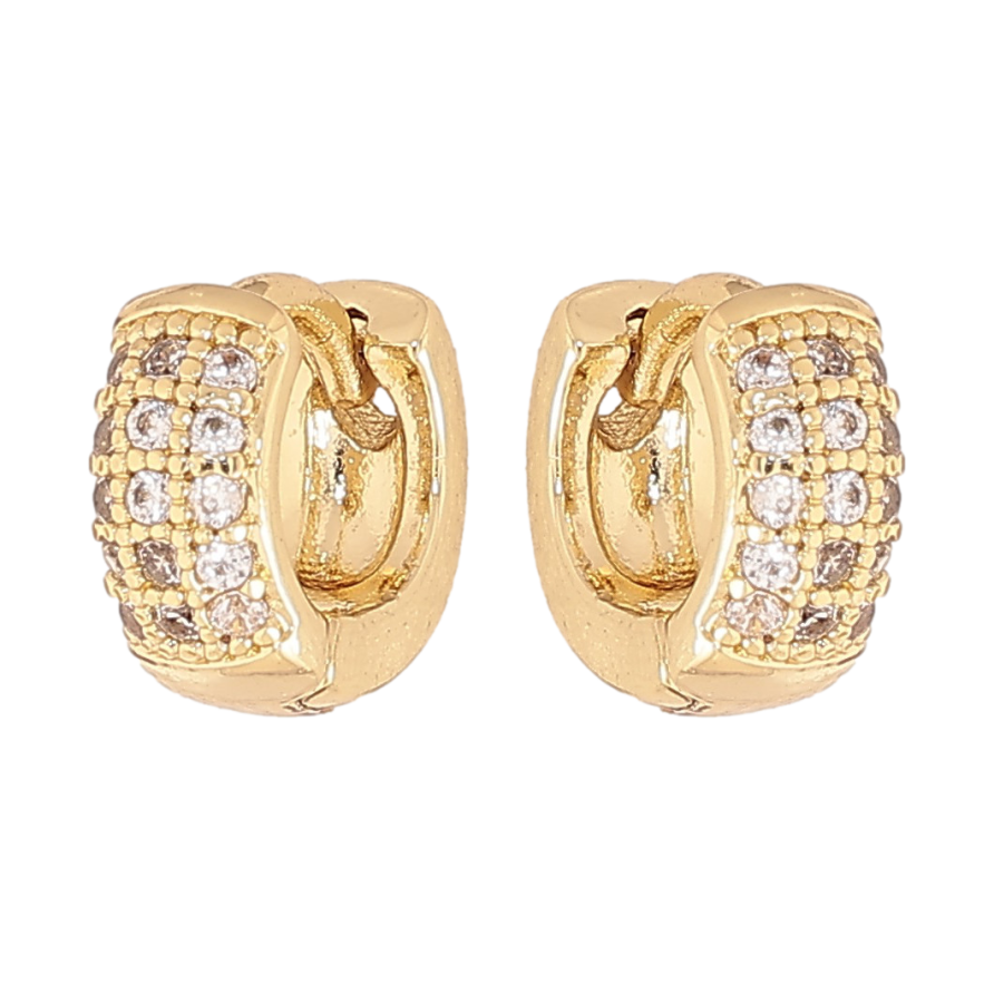 Серьги Xuping цвет Позолота 14K колечки "Инкрустация кристаллами" фото №1