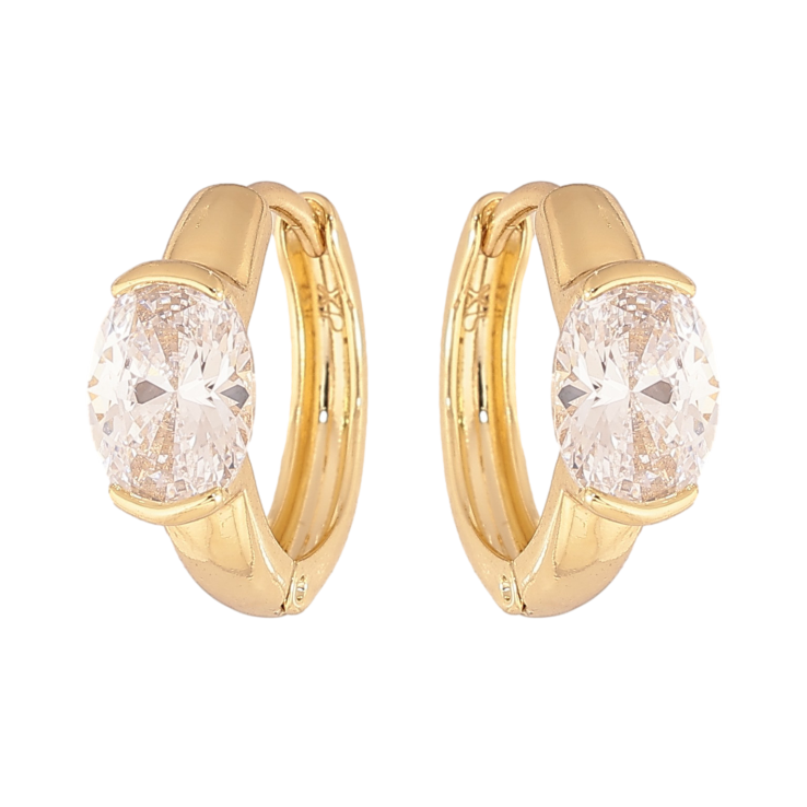 Сережки Xuping колір Позолота 14K колечка "Візерунок з кристалом" фото №21