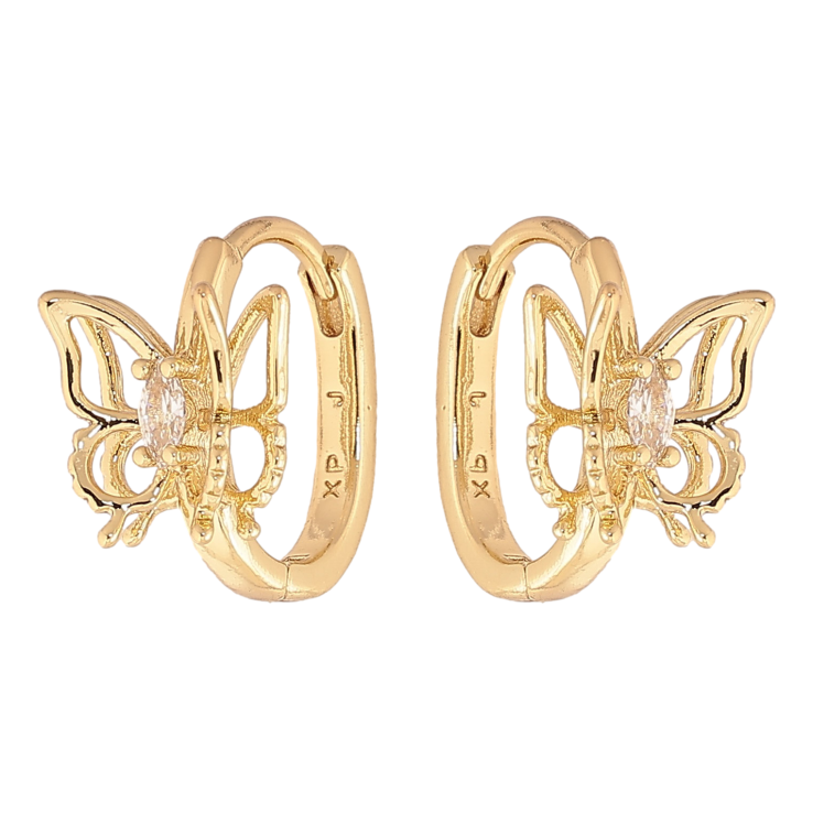 Сережки Xuping колір Позолота 14K колечка "Метелики" фото №6 Сережки Xuping колір Позолота 14K колечка "Метелики" фото №6