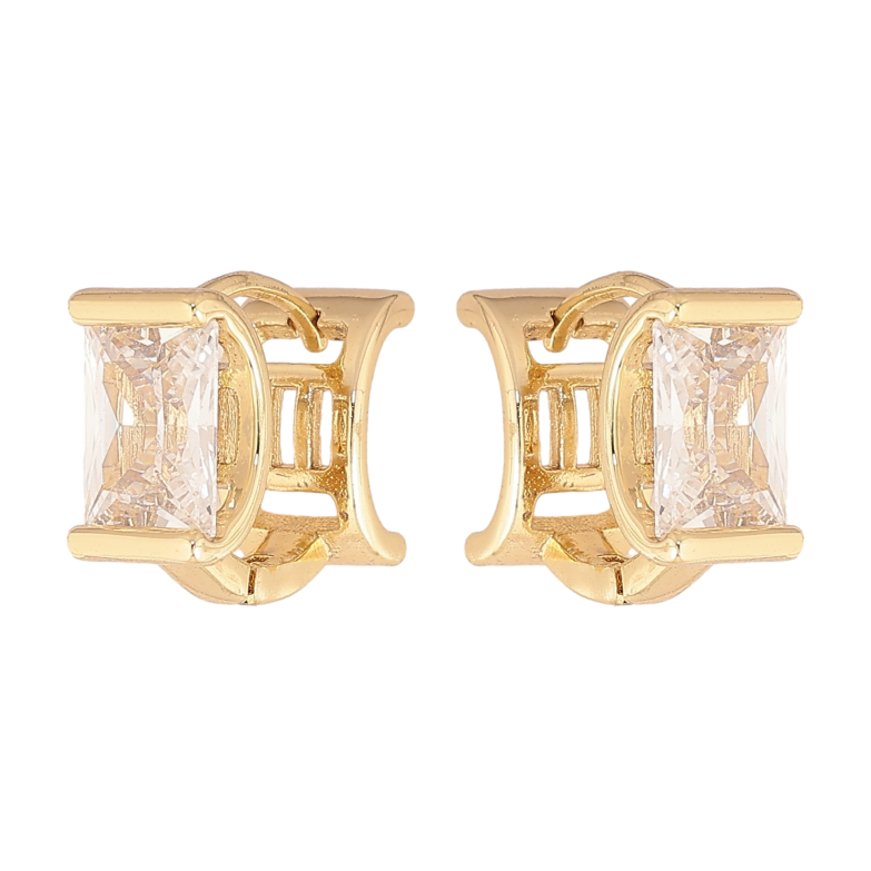 Сережки Xuping колір Позолота 14K колечка "Вставка кристал" фото №1