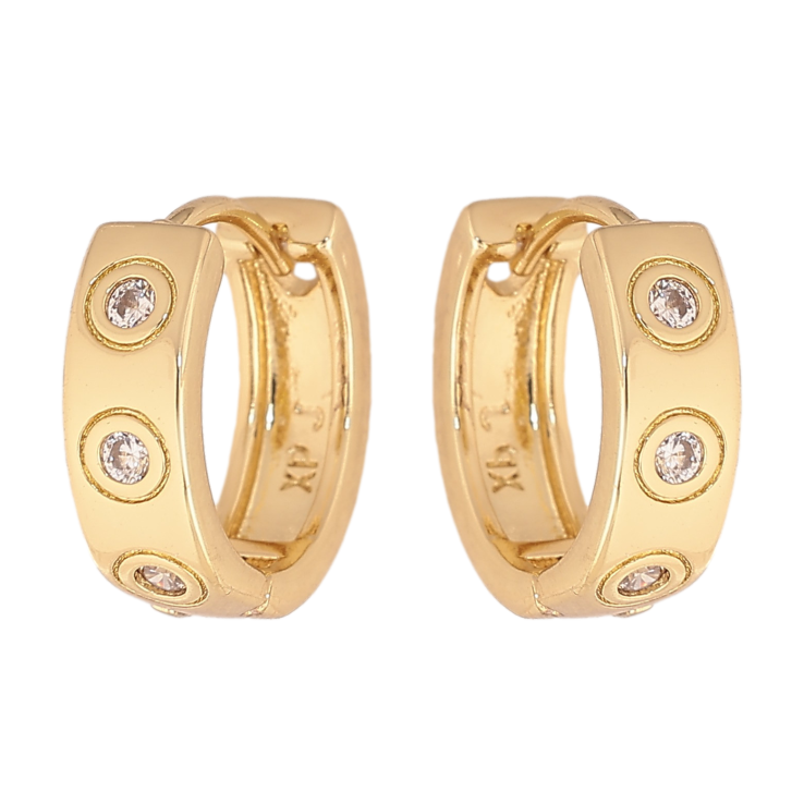 Сережки Xuping колір Позолота 14K колечка "Візерунок з кристалами" фото №22 Сережки Xuping колір Позолота 14K колечка "Візерунок з кристалами" фото №22